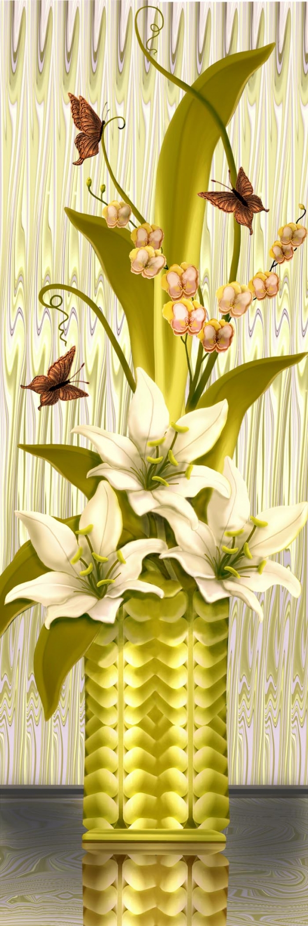 Creation of Lilies in Crystal : Step 16